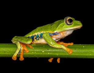 Obraz premium Close-up of a vibrant tree frog