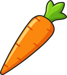 Carrot Vector Illustration | Fresh Orange Root Vegetable Clipart