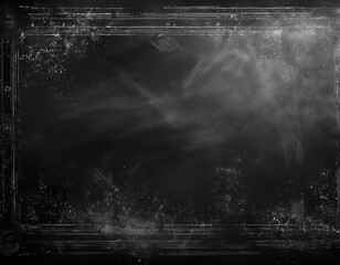 an overlay of dust and scratches mimicking the effect of an old film creating a distressed chalkboard like design