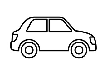 Icono negro de coche en fondo blanco