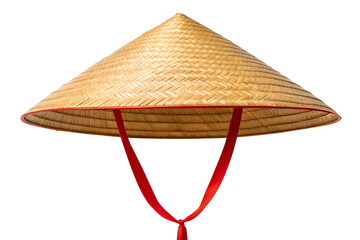 Traditional asian conical hat isolated on white background
