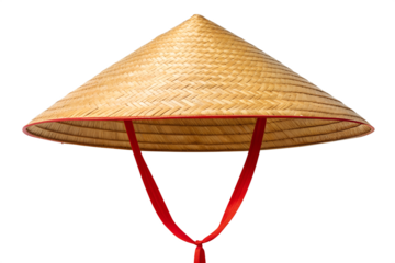Traditional asian conical hat isolated on white background