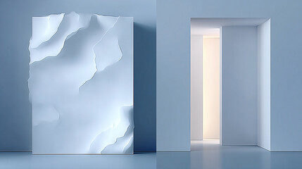 Abstract studio scene showcases minimalist modernism art