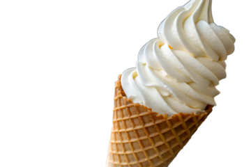 Creamy Delights A Close-Up of a Soft Serve Ice Cream Cone
