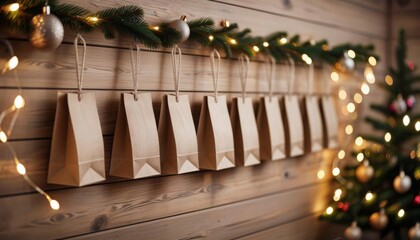 Advent calendar made of paper bags. Eco friendly advent calendar. Christmas advent calendar 
