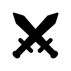 Obraz premium a solid black silhouette of two crossed swords