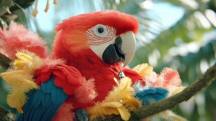 Obraz premium Vibrant parrot adorned with colorful feathers