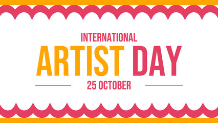 International Artist Day Minimal banner design on white backdrop illustration