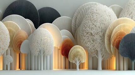 Minimal abstract forest in vibrant tones high resolution image