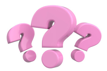 Question mark sign. 3D illustration.
