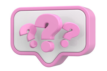 Question mark sign. 3D illustration.