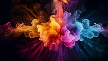 a colorful smoke burst dynamic patterns