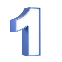 3D Illustration of the Number One.