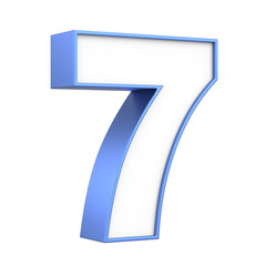 3D Illustration of the Number Seven.