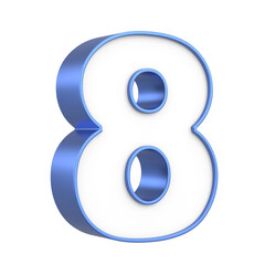 3D Illustration of the Number Eight.