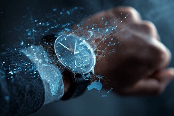 Smart Watch Technology Showcasing Time Management, Modern Lifestyle, Urban Environment