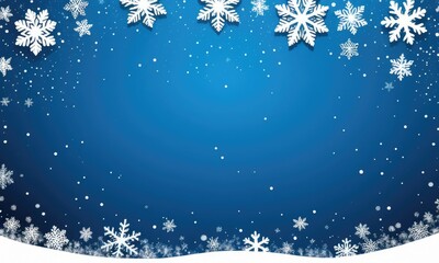 Winter wonderland: elegant blue background with snowflakes falling