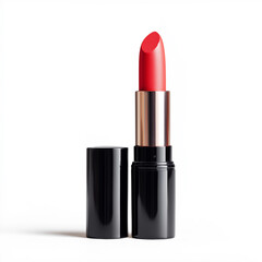 Obraz premium Red lipstick isolated on white background for beauty product display