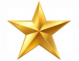 Obraz premium Golden five-pointed star symbol icon