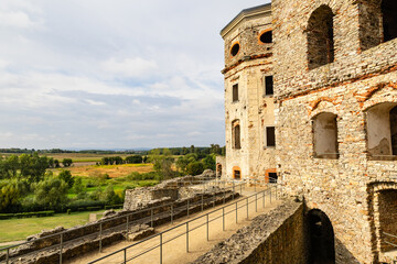 Obraz premium Ruins of the 17th-century Krzyztopor palace residence. Front elevation. Ujazd, Opatow, Swietokrzyskie Province, Poland
