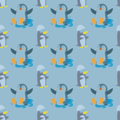 Children seamless wallpaper with cute and funny baby savanna animals