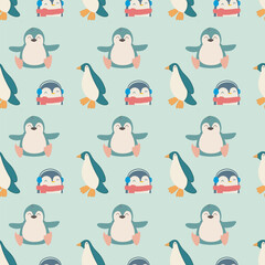 Children seamless wallpaper with cute and funny baby savanna animals