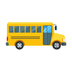 Yellow School Bus with Black Windows Colored Icon