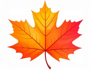 Autumn Maple Leaf Vector – Bright Orange and Red Gradient Illustration