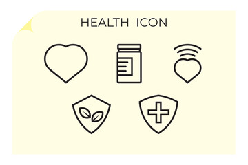 Icon set with health theme