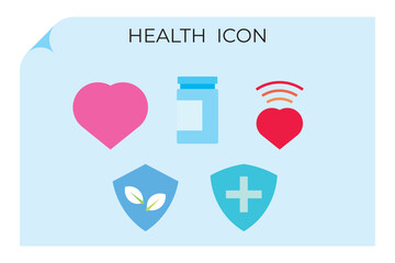 Icon set with health theme