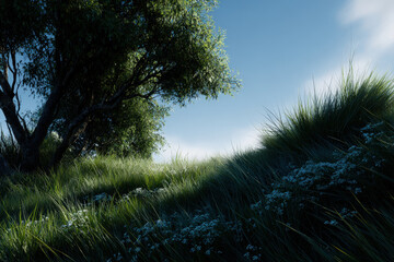 in tranquil setting teenager collaborates with ai to launch innovative project blending creativity and technology