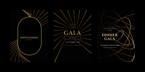 Gold Gala Invitation Templates  Art Deco Design Set for 2026