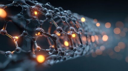 glowing atoms molecular structure