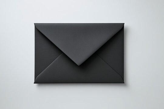Black Leather Envelope Folder on White Surface