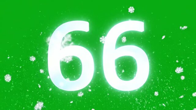 66 Number Animation Pack with Sparkling Effects and Green Screen Background for Compositing and Motion Graphics Projects