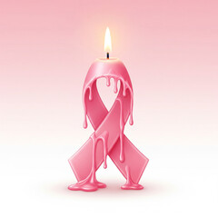 Pink Ribbon Candle Breast Cancer Awareness