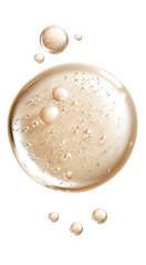 Transparent Beige Gel Drops with Smooth Texture on Transparent Background