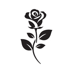 Rose flower Silhouette Vector Illustration