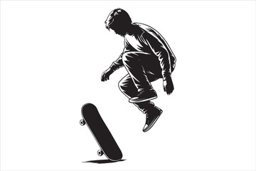 Fototapeta premium Skateboard on Urban Street – Extreme Sport and Youth Lifestyle Background