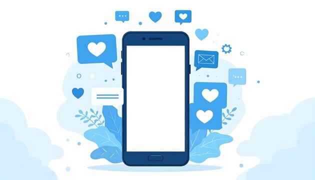 Smartphone surrounded by social media icons (1)