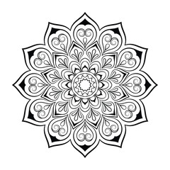 floral Line art mandala design vector