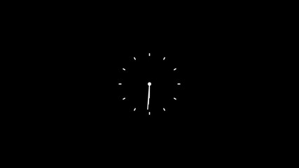 clock face animation video , 24 Hours Animated Clock.simple clock face with hour and minute hands , Clock spinning, watch animation on transparent background - Powered by Adobe