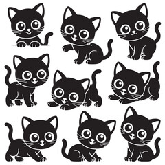  Cartoon Kitten Clip Art Bundle