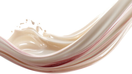 Ultra-Realistic Cream Splash with Elegant Smooth Wave Form on Transparent Background