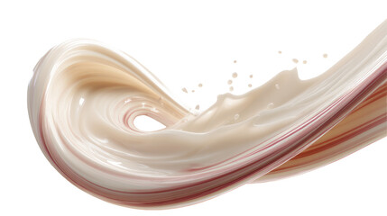 Ultra-Realistic Cream Splash with Elegant Smooth Wave Form on Transparent Background