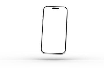 Clean, isolated smartphone mockup with blank screen. Perfect for app presentations, website design, and technology showcases.