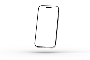 Clean, professional mockup of a smartphone with a blank screen. Perfect for app presentations or website designs.