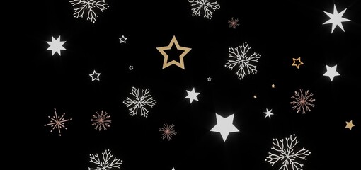 Festive background with stars and snowflakes. Perfect for winter holidays, Christmas, and New Year's designs.
