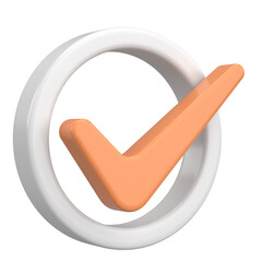 3D checkbox. Check mark. 3D illustration.