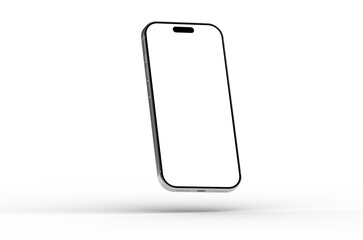 Clean smartphone mockup with blank screen, perfect for app presentations or website design showcases.